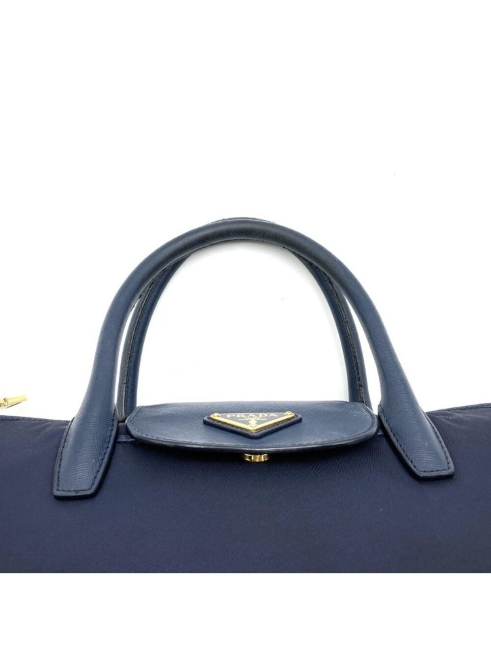 Prada Tote Saffiano Nylon Leather Navy - Picture 5 of 10